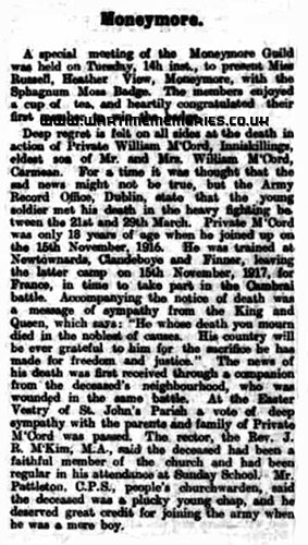 <p>William McCord Mid Ulster Mail Announcement